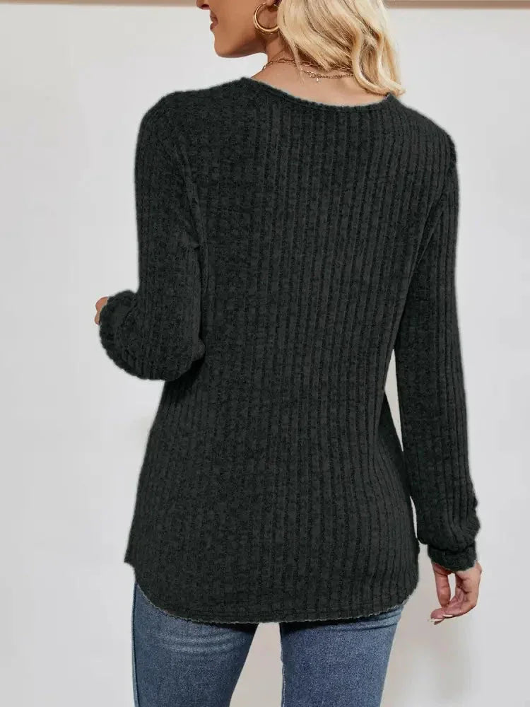 V - Neck Ribbed Long Sleeve Top - Update AvenueTrendsi100101716704934100101716704934f3405fdabbe443e88291c9c67ec12a1c - MaxBlack