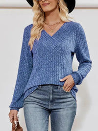 V - Neck Ribbed Long Sleeve Top - Update AvenueTrendsi1001017167073171001017167073176adededf0d0242ecad0076b071a14b9d - MaxCobalt Blue