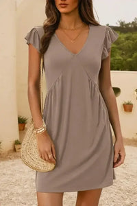 V - Neck Ruffled Cap Sleeve Dress - Update AvenueEffortless Elegance: DressesTrendsi100100447912140100100447912140aef8cc9b - bab5 - 410e - 8d20 - 0f5daf9e6e3a - Max - OriginMocha