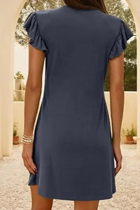 V - Neck Ruffled Cap Sleeve Dress - Update AvenueEffortless Elegance: DressesTrendsi100100447913692100100447913692a46b4411 - 555e - 4df3 - 9419 - 1ec68d12c66f - Max - OriginDusty Blue