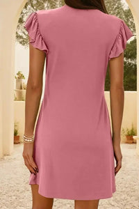 V - Neck Ruffled Cap Sleeve Dress - Update AvenueEffortless Elegance: DressesTrendsi100100447916782100100447916782efe6b538 - 7e6c - 4392 - bb44 - a00e3ccecd99 - Max - OriginDusty Pink