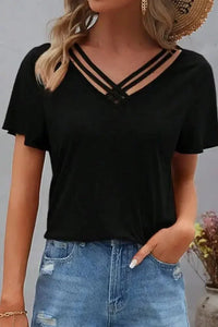 V - Neck Short Sleeve T-Shirt - Update AvenueT-ShirtsTrendsi100100150431306100100150431306225e933e - 56e3 - 4e7e - aed1 - 343985007c46 - Max - OriginBlack