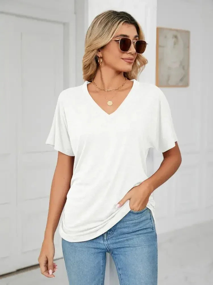 V - Neck Short Sleeve T-Shirt - Update AvenueT-ShirtsTrendsi100100164921033100100164921033c7a0a6e3 - ad11 - 4aaa - 98e9 - 7f5979a54bf5 - Max - OriginWhite