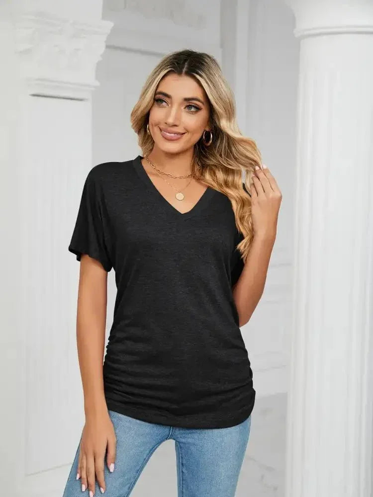 V - Neck Short Sleeve T-Shirt - Update AvenueT-ShirtsTrendsi10010016492647210010016492647206425d76 - a1eb - 4f3a - a6f3 - 4b323384da5c - Max - OriginBlack