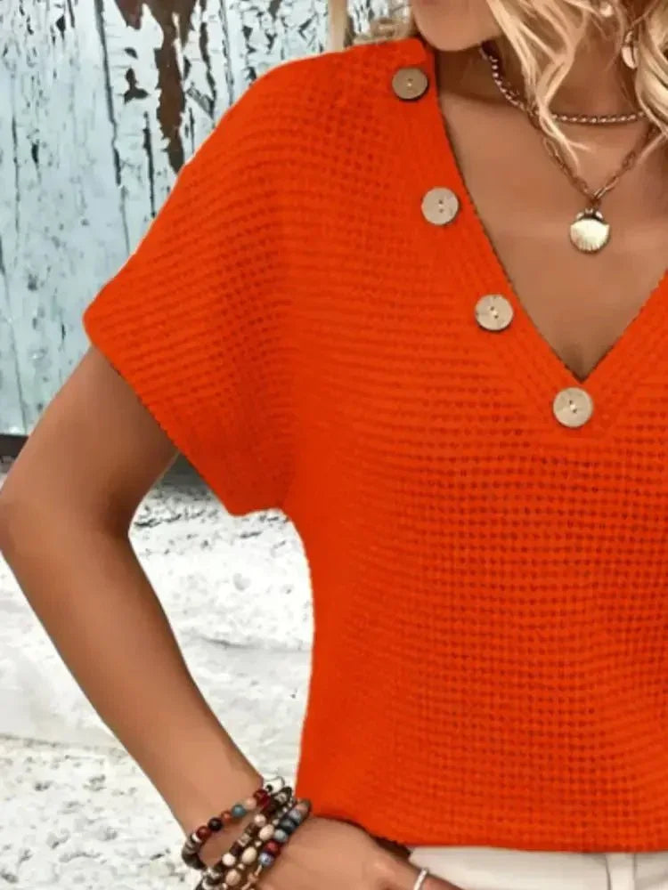 V - Neck Textured Knit T-Shirt - Update AvenueT-ShirtsTrendsi1001002031556111001002031556116128f784 - e836 - 4b85 - a032 - 118d368ef262 - Max - OriginRed