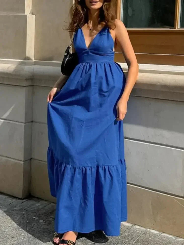 V - Neck Tiered Maxi Cami Dress - Update AvenueTrendsi100100789378086100100789378086fa7ca615 - eb38 - 4e5b - bbcf - de7482f2d98e - Max - OriginBlue