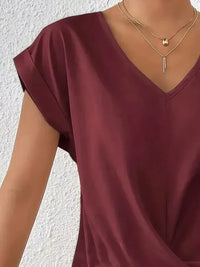 V - Neck Twist Front Top - Update AvenueT-ShirtsTrendsi100100314521856100100314521856528f60ab - 9a86 - 4f1a - 88f8 - f8f361412372 - Max - OriginBurgundy