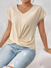 V - Neck Twist Front Top - Update AvenueT-ShirtsTrendsi1001003145259051001003145259055b7b42b5 - 517e - 462d - 877a - 1917a93a09cc - Max - OriginTan