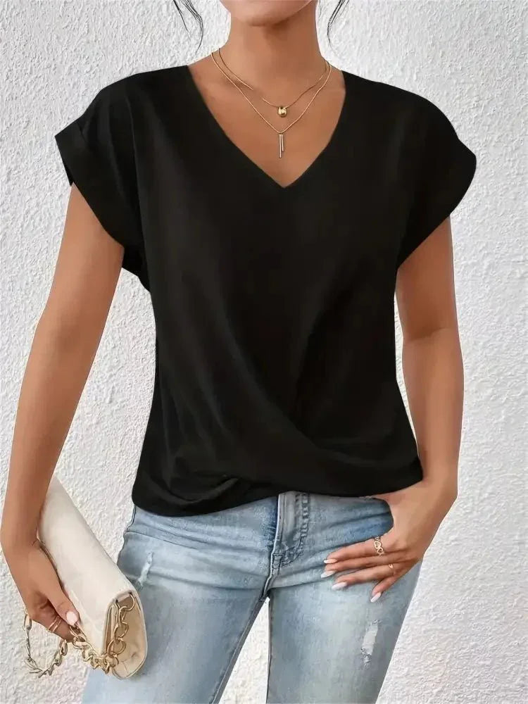V - Neck Twist Front Top - Update AvenueT-ShirtsTrendsi100100314529303100100314529303d9b5de58 - 3cc6 - 4197 - ad6d - 21e5a9fb5275 - Max - OriginBlack