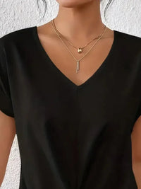 V - Neck Twist Front Top - Update AvenueT-ShirtsTrendsi10010031452930310010031452930303887edc - e5a3 - 406e - 89fd - 1546354efd7f - Max - OriginBlack