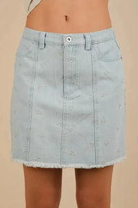 VERY J Bow Printed Casual Denim Mini Skirt - Update AvenueDenim Dresses & SkirtsTrendsi100100730861366100100730861366091306381d1443d7a51243ae5efc96c3 - Max - OriginLt Indigo