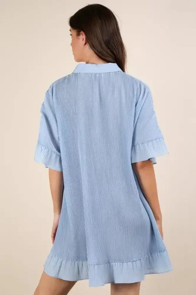VERY J Pleated Detail Button Down Mini Dress - Update AvenueEffortless Elegance: DressesTrendsi1001009712011681001009712011687a2c2590b7dc4dea8242c1a2084c31b4 - Max - OriginSky