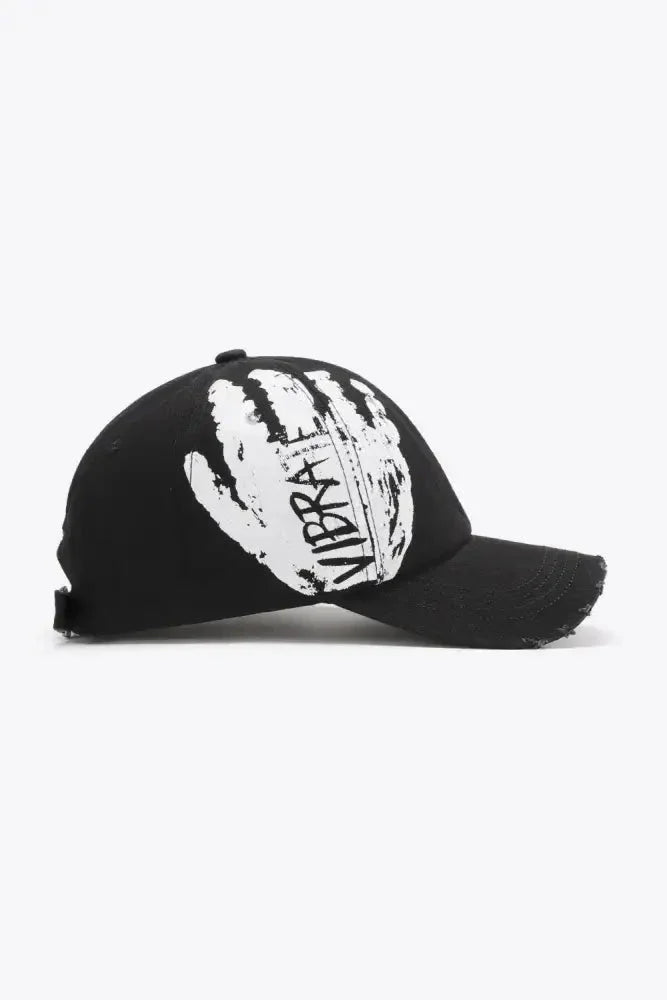 VIBRA Graphic Distressed Adjustable Baseball Cap - Update AvenueTrendsi101300645193751101300645193751VIBRA Graphic Distressed Adjustable Baseball CapBlack