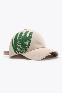 VIBRA Graphic Distressed Adjustable Baseball Cap - Update AvenueTrendsi101300645196908101300645196908VIBRA Graphic Distressed Adjustable Baseball CapSand
