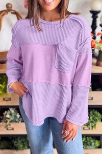 Waffle Knit Long Sleeve T-Shirt - Update AvenueT-ShirtsTrendsi10010093703198810010093703198895340cbf - 9507 - 470b - 8dbe - e8bf56f18c1f - Max - OriginPink Purple