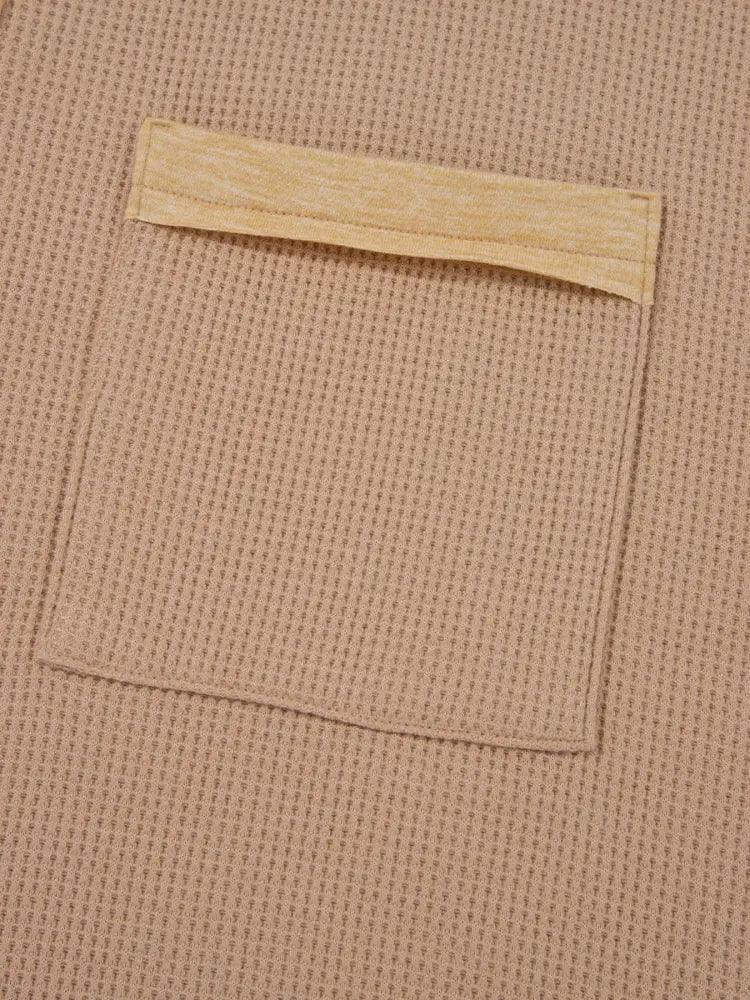 Waffle Textured Tunic Henley Top with Slits - Update AvenueT-ShirtsTrendsi10010057047014610010057047014677fa3bf51b2141aea05ac505fccf794a - Max - OriginDark Khaki