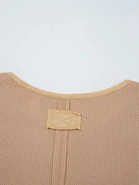 Waffle Textured Tunic Henley Top with Slits - Update AvenueT-ShirtsTrendsi100100570470146100100570470146954a65e58f424104b8256267ff06cf44 - Max - OriginDark Khaki