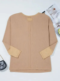 Waffle Textured Tunic Henley Top with Slits - Update AvenueT-ShirtsTrendsi1001005704701461001005704701460e56717d - fc63 - 445d - a389 - ef52ebcf9977 - Max - OriginDark Khaki