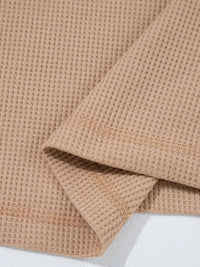 Waffle Textured Tunic Henley Top with Slits - Update AvenueT-ShirtsTrendsi1001005704701461001005704701468ab918df93634ddfaa93ab2e81fbe256 - Max - OriginDark Khaki