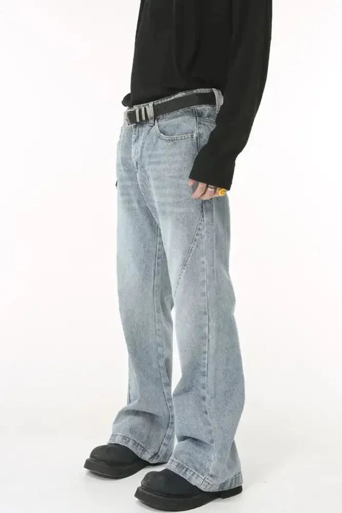 Washed Bootcut Men's Jeans with Pockets - Update AvenueTrendsi100400678465133100400678465133Washed Bootcut Men's Jeans with PocketsMedium