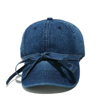Washed Bow Denim Baseball Cap