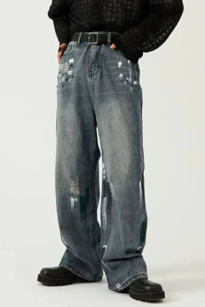 Washed Distressed Wide - Leg Jeans - Update AvenueTrendsi100400537168523100400537168523Washed Distressed Wide - Leg JeansMedium