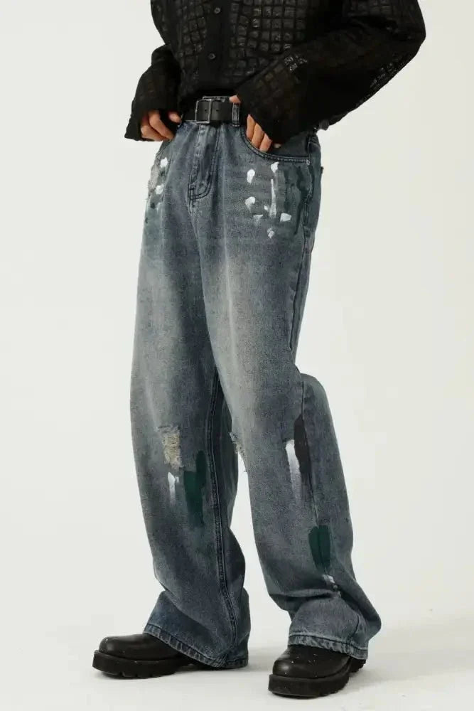 Washed Distressed Wide - Leg Jeans - Update AvenueTrendsi100400537168523100400537168523Washed Distressed Wide - Leg JeansMedium