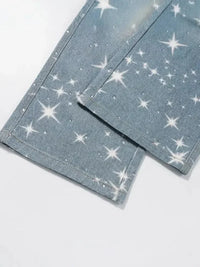 Washed Rhinestone Star Print Jeans - Update AvenueTrendsi100400705181764100400705181764Washed Rhinestone Star Print JeansLight Blue