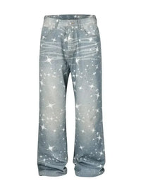 Washed Rhinestone Star Print Jeans - Update AvenueTrendsi100400705181764100400705181764Washed Rhinestone Star Print JeansLight Blue