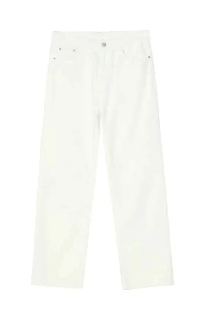 Washed Straight-Leg Slim Jeans