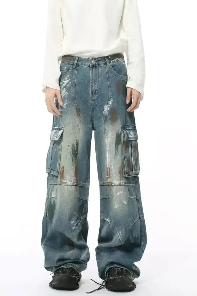 Waste Soil Style Jeans with Cargo Pockets - Update AvenueTrendsi100400176783135100400176783135Waste Soil Style Jeans with Cargo PocketsMedium