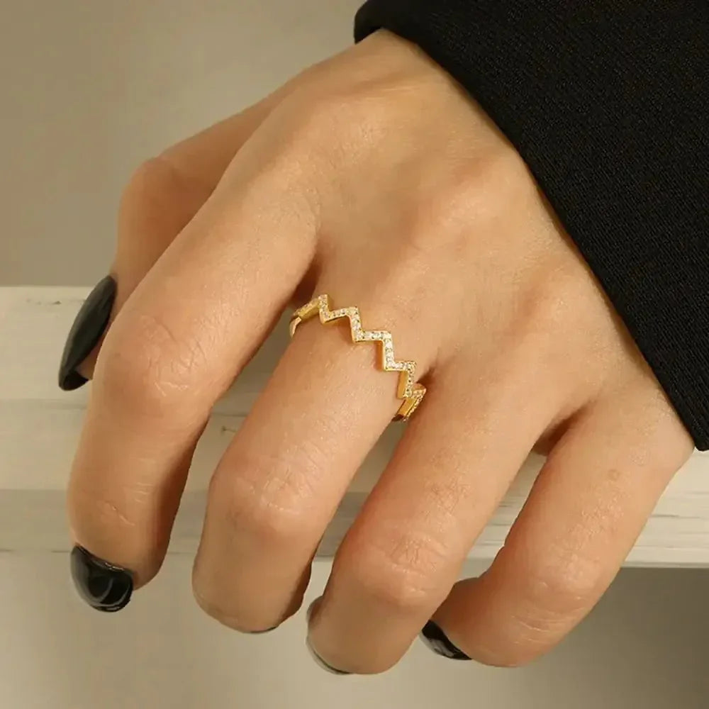 Wave Shape 925 Sterling Silver Ring - Update AvenueRingTrendsi100500433639743100500433639743Wave Shape 925 Sterling Silver RingGold