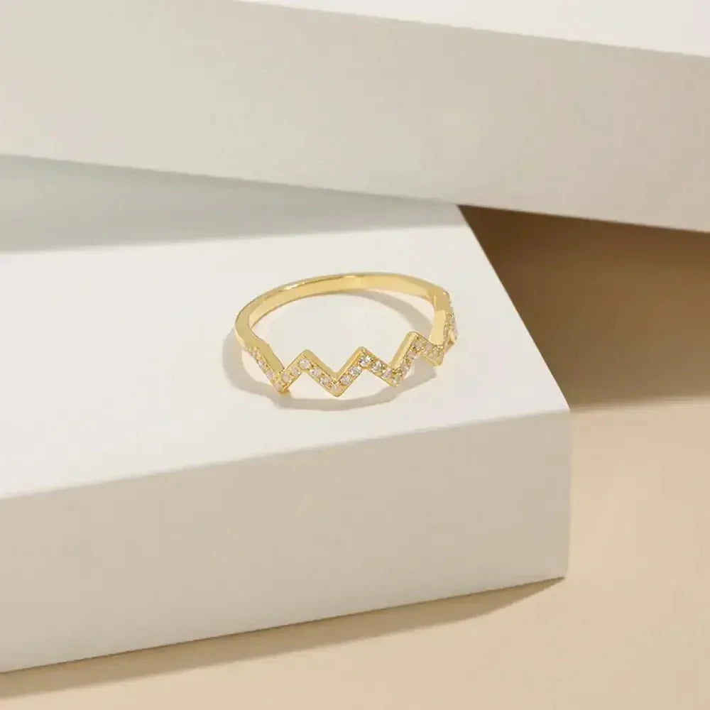 Wave Shape 925 Sterling Silver Ring - Update AvenueRingTrendsi100500433639743100500433639743Wave Shape 925 Sterling Silver RingGold