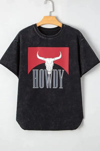 Western HOWDY Steer Head Print Side Slits Loose Fit T Shirt - Update AvenueT-ShirtsTrendsi10010098951662210010098951662294cf552a - 0bea - 488e - a716 - 133bd1b9736a - Max - OriginBlack