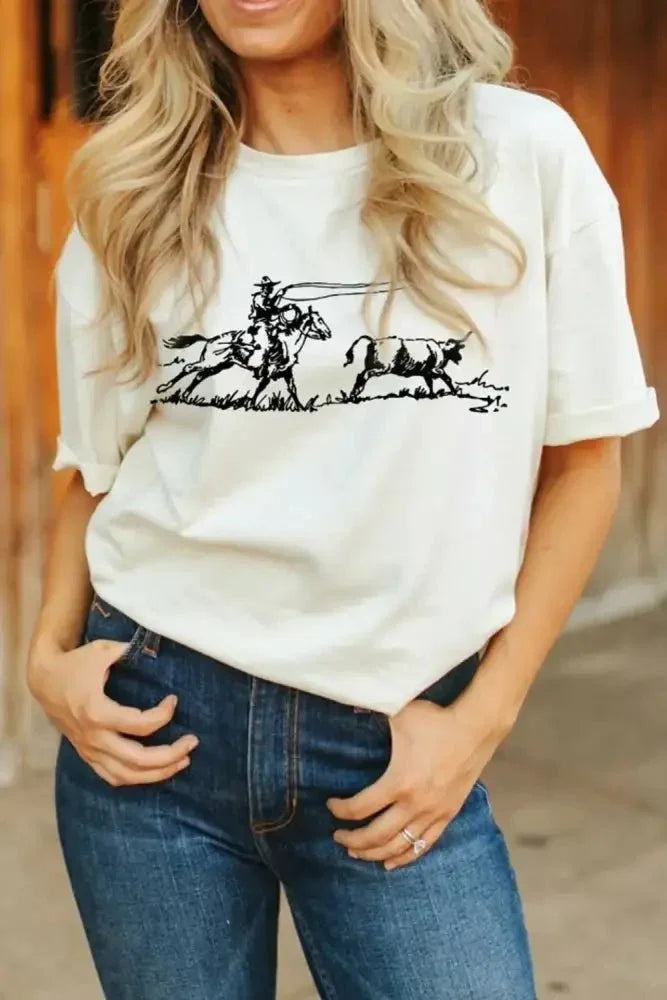 Western Rodeo Graphic Round Neck T Shirt - Update AvenueT-ShirtsTrendsi100100662845018100100662845018bd698bd5 - eac6 - 4e8d - b7de - eef0db0acd7a - Max - OriginWhite