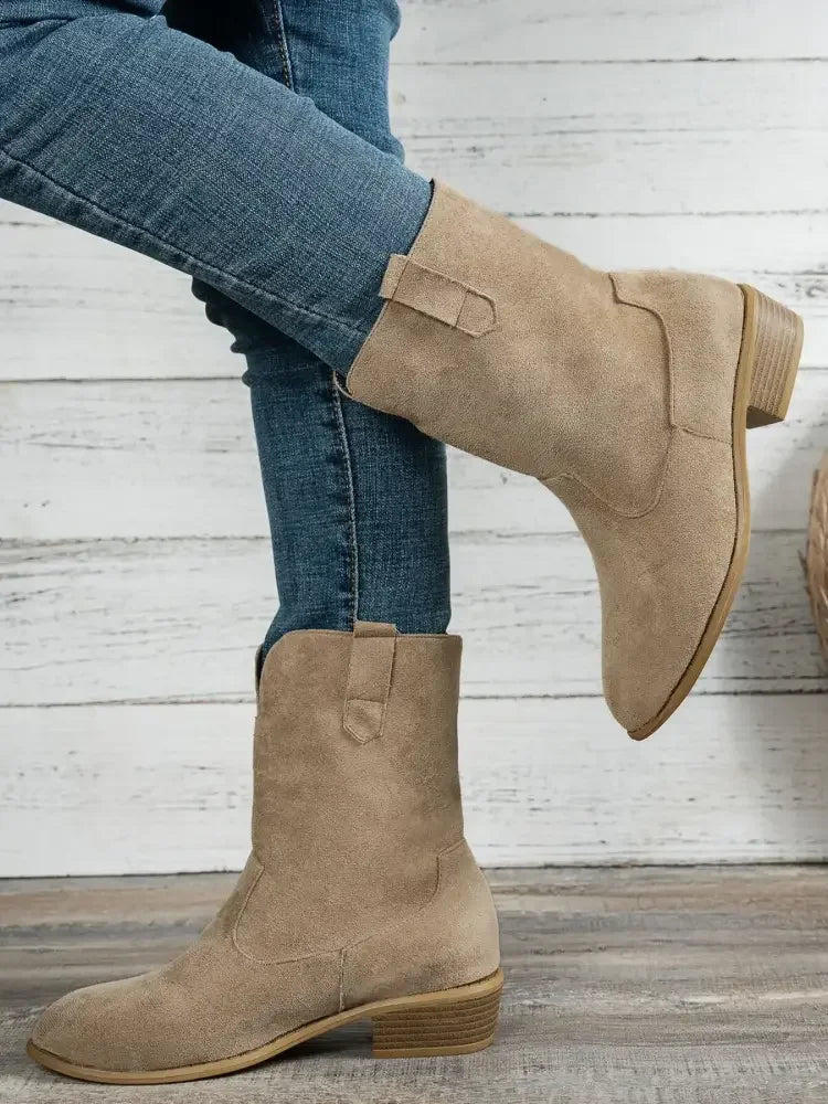 Western Style Block Heels Boots
