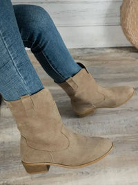 Western Style Block Heels Boots