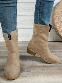 Western Style Block Heels Boots