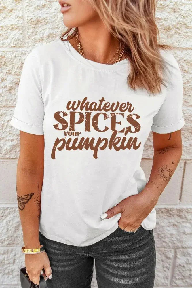 WHATEVER SPICES YOUR PUMPKIN Graphic Tee - Update AvenueHalloweenTrendsi100101695844777100101695844777e69b5b26208743ffb7652fd7cf51e320 - MaxWhite