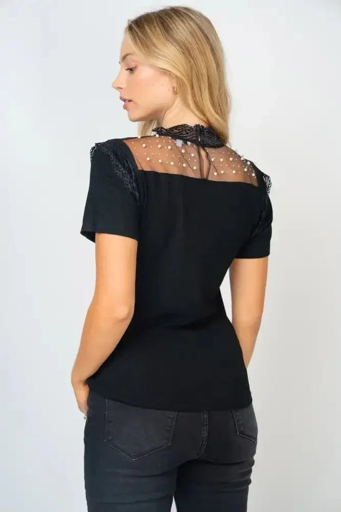 White Birch Mesh Pearl Detail Short Sleeve T-Shirt - Update AvenueTrendsi100100670031911100100670031911cfd6218d - 23a6 - 4d20 - ade7 - ddc2f6315e59 - MaxBlack