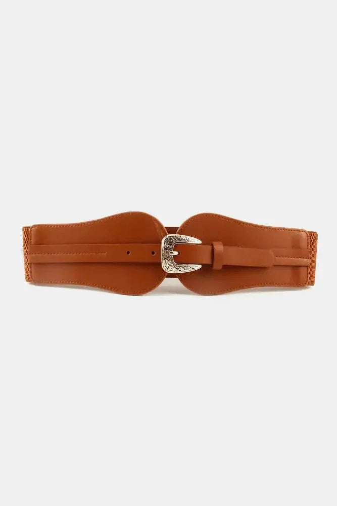 Wide Elastic Belt with Alloy Buckle - Update AvenueTrendsi101300627515103101300627515103Wide Elastic Belt with Alloy BuckleCaramel