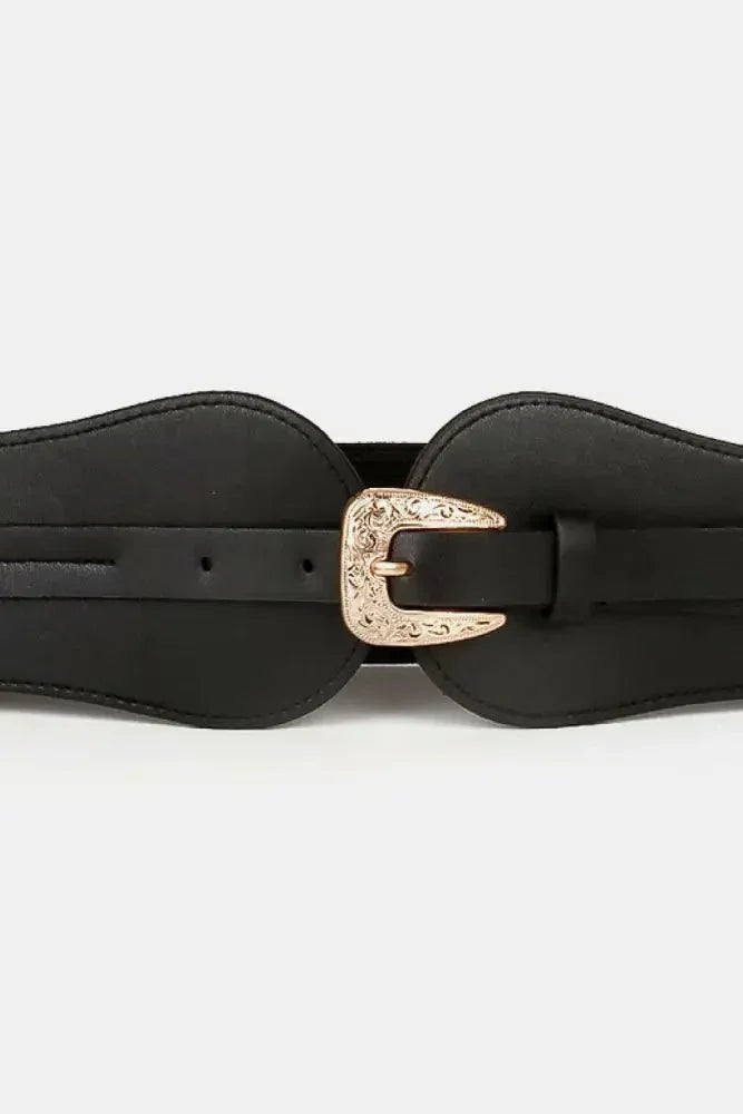 Wide Elastic Belt with Alloy Buckle - Update AvenueTrendsi101300627516336101300627516336Wide Elastic Belt with Alloy BuckleBlack