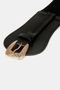 Wide Elastic Belt with Alloy Buckle - Update AvenueTrendsi101300627516336101300627516336Wide Elastic Belt with Alloy BuckleBlack