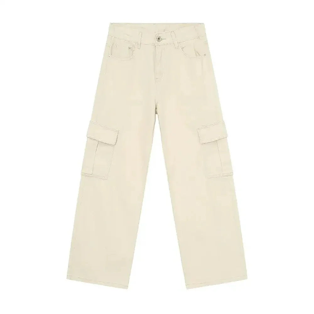 Wide Leg Cargo Jeans - Update AvenueTrendsi100400816161653100400816161653Wide Leg Cargo JeansEggshell