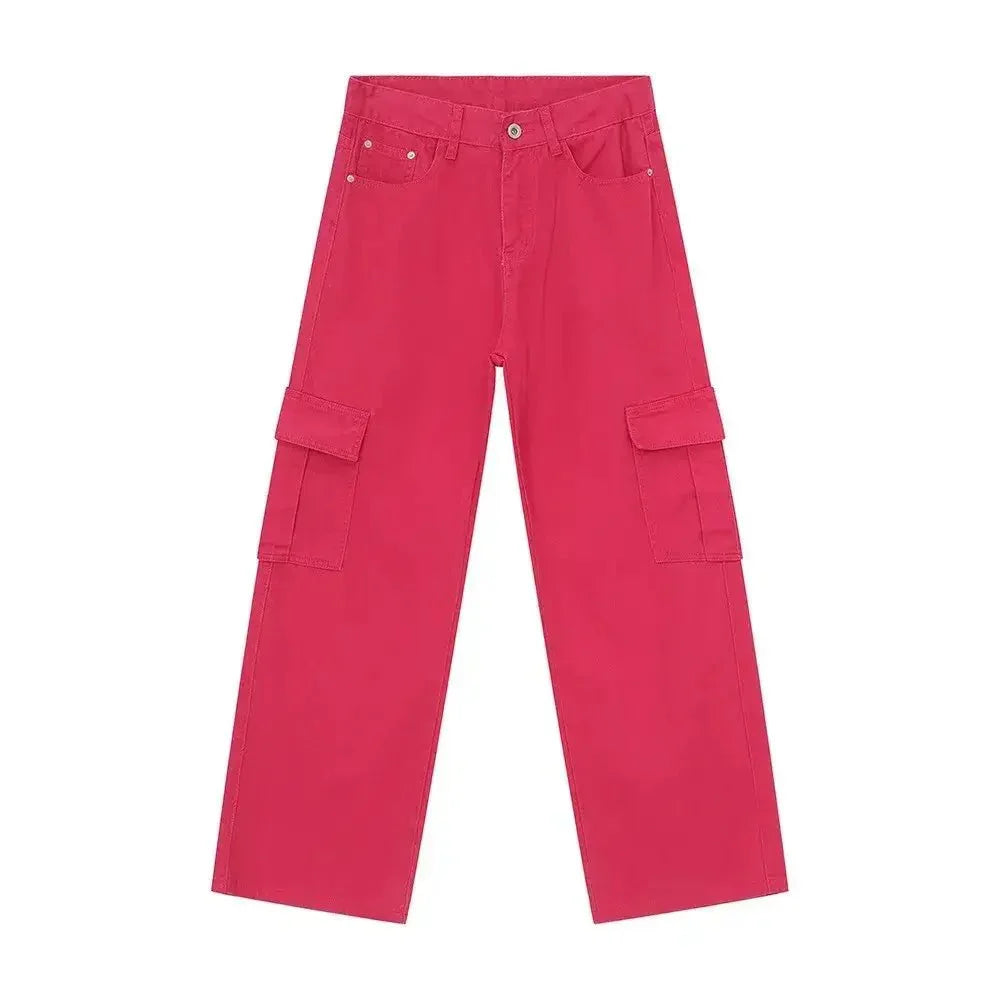Wide Leg Cargo Jeans - Update AvenueTrendsi100400816168448100400816168448Wide Leg Cargo JeansHot Pink