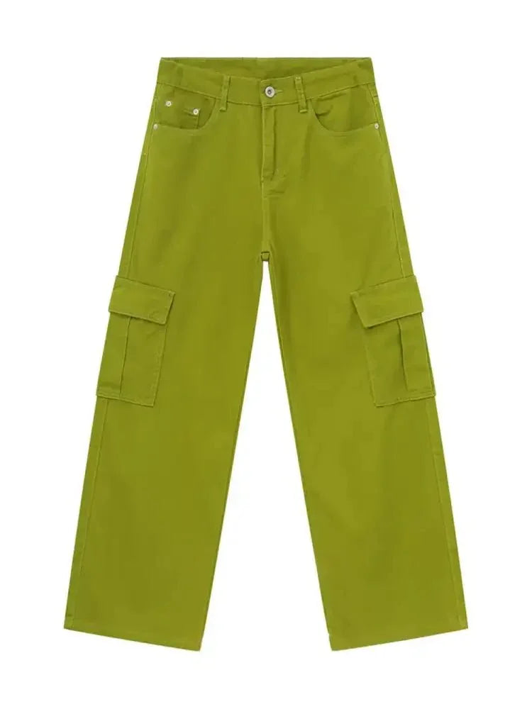 Wide Leg Cargo Jeans - Update AvenueTrendsi100400816169230100400816169230Wide Leg Cargo JeansMatcha Green