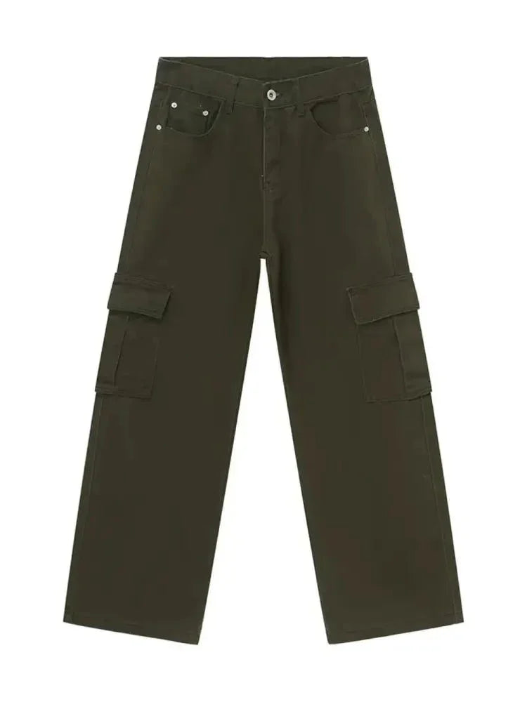 Wide Leg Cargo Jeans - Update AvenueTrendsi100400816169230100400816169230Wide Leg Cargo JeansMatcha Green