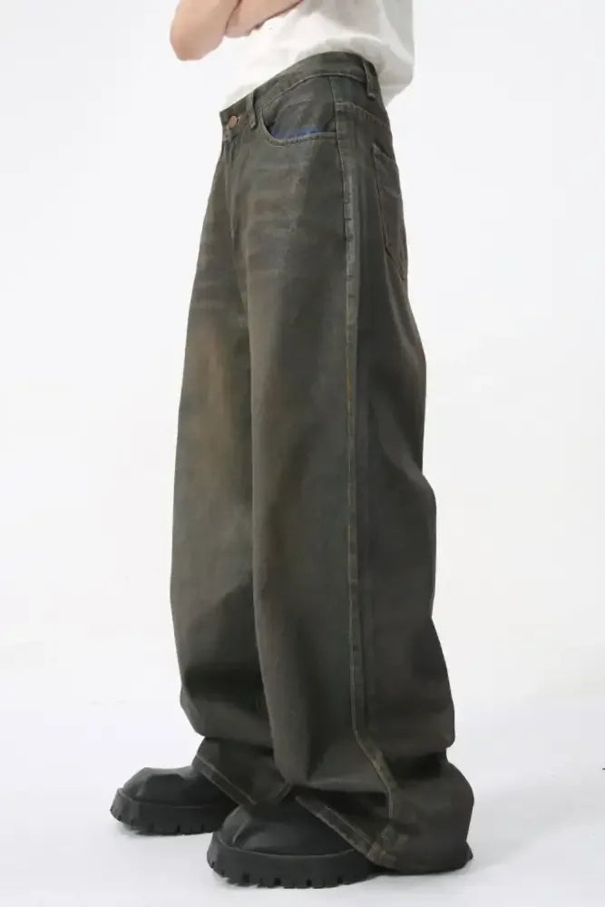 Wide Leg Men's Jeans with Pockets