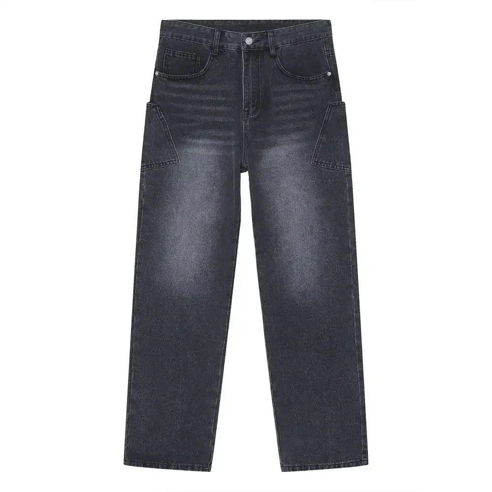 Wide Leg Men's Jeans with Pockets - Update AvenueTrendsi100400851437492100400851437492Wide Leg Men's Jeans with PocketsBlack