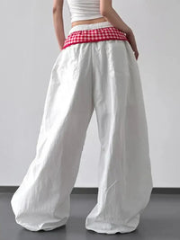 Wide Leg Pants with Checkered Detail - Update AvenueTrendsi10010032368152110010032368152126a7d3d4 - 11df - 4202 - 89b3 - 077df4810f73 - Max - OriginWhite